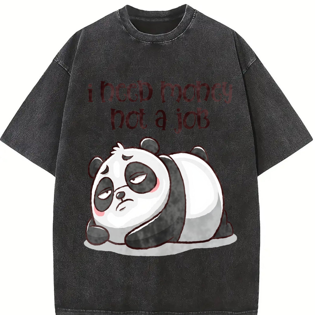 Lazy Panda I Need Money Not A Job Vintage Washed T-Shirt product image 2