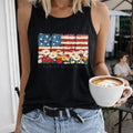 Patriotic Floral American Flag Women's Tank Top