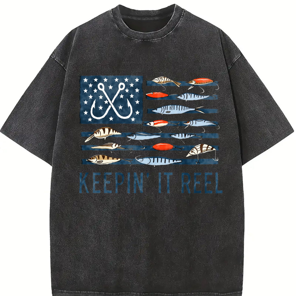 Fishing Enthusiast With Ink Nautical Flag Vintage Washed product image 2