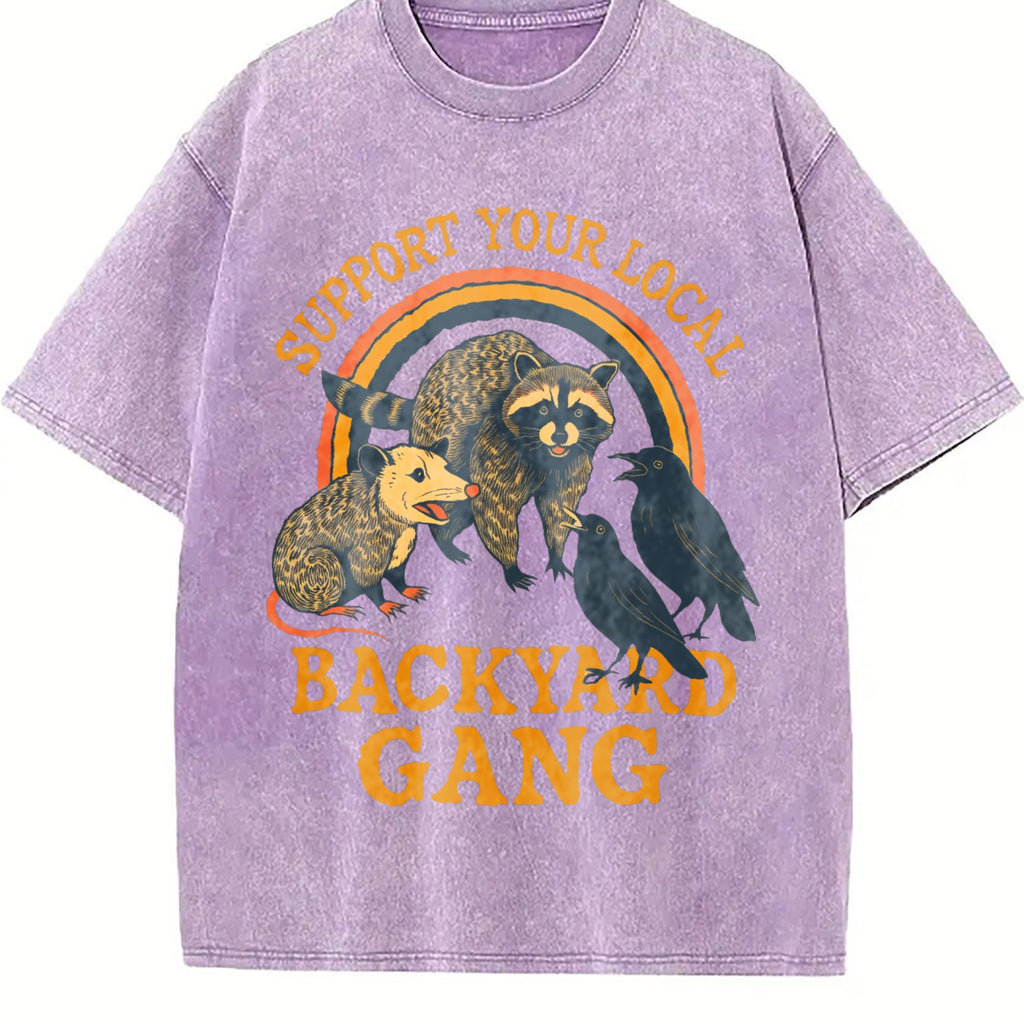 Support Your Local Backyard Gang Vintage Washed T-Shirt product image 6