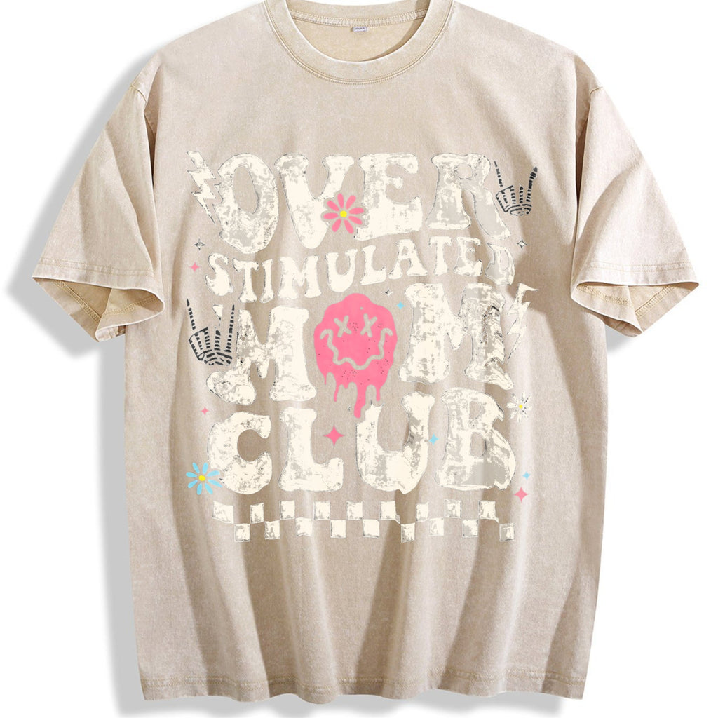 Overstimulated Mom Club Vintage Washed T-Shirt product image 1
