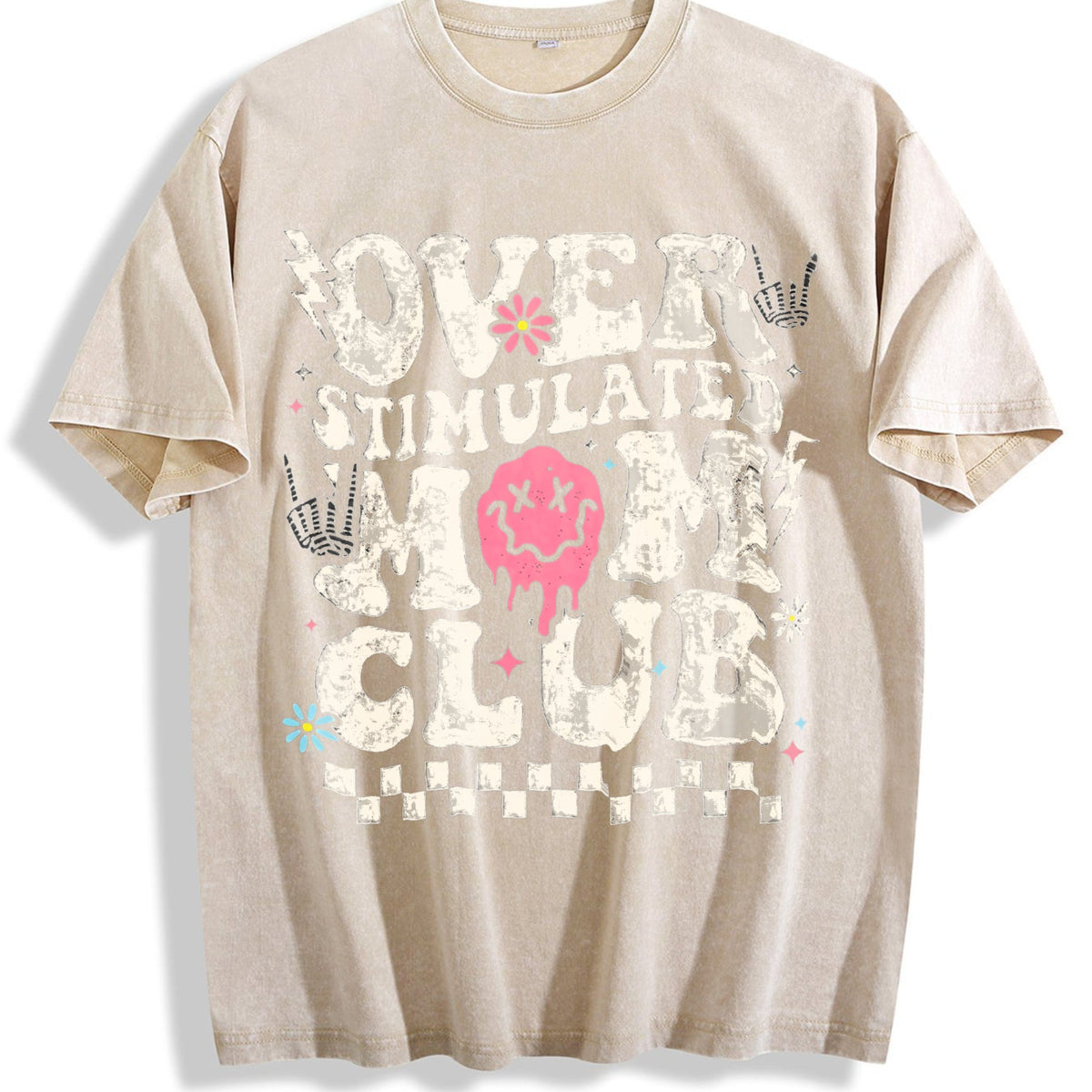 Overstimulated Mom Club Vintage Washed T-Shirt product image 1