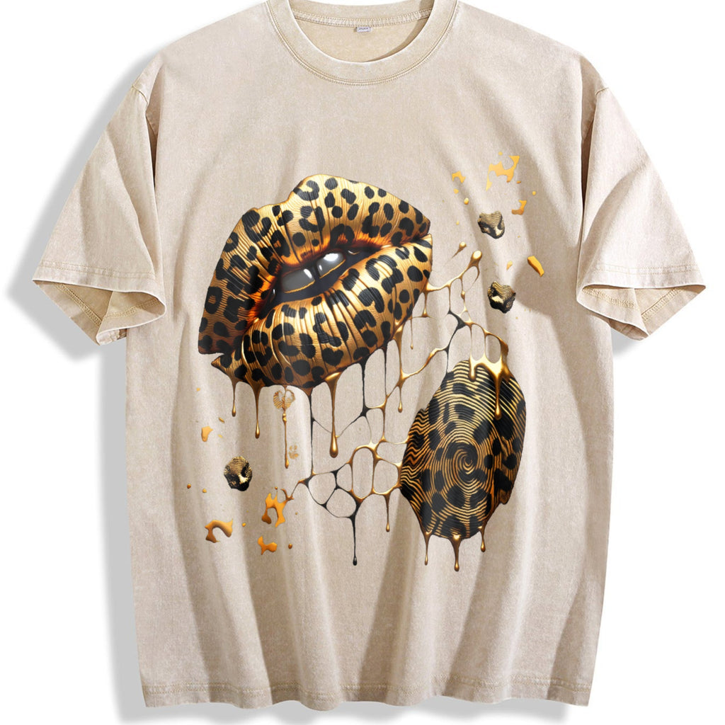 Explorer Statement With Leopard Lips And Golden Drips product image 1