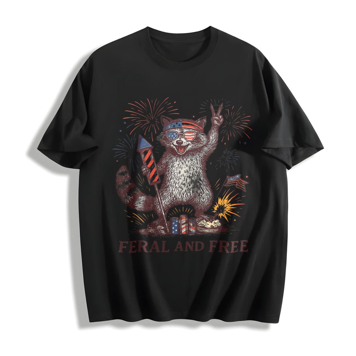 Feral & Free Racoon Cotton T-Shirt product image 1