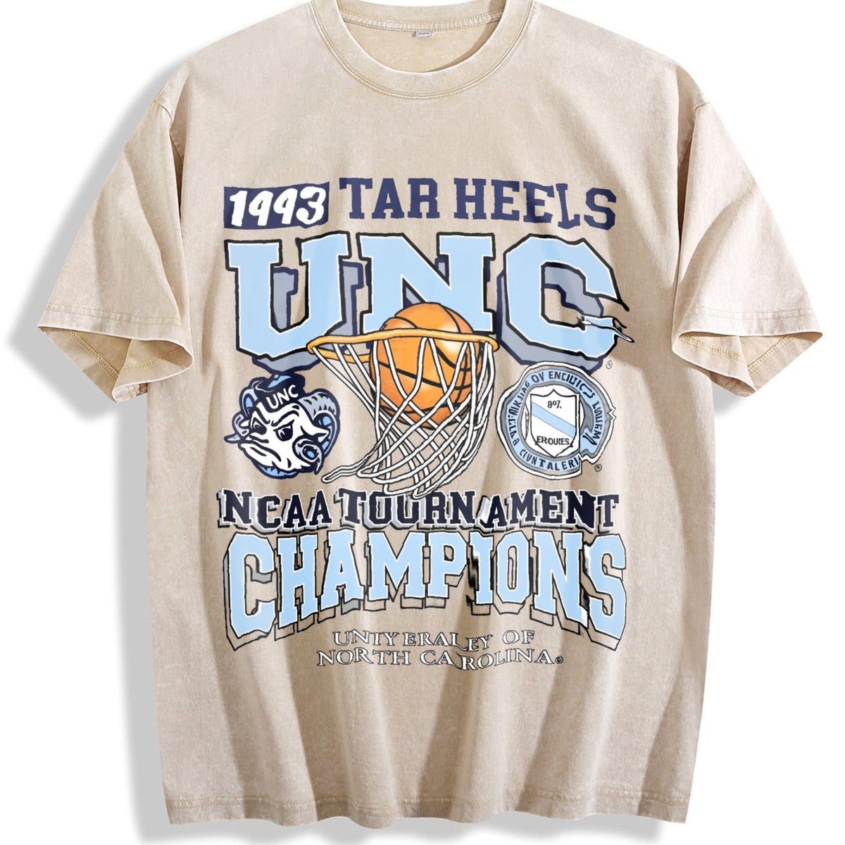 Unc Tar Heels 1993 Basketball Champions White Vintage product image 1