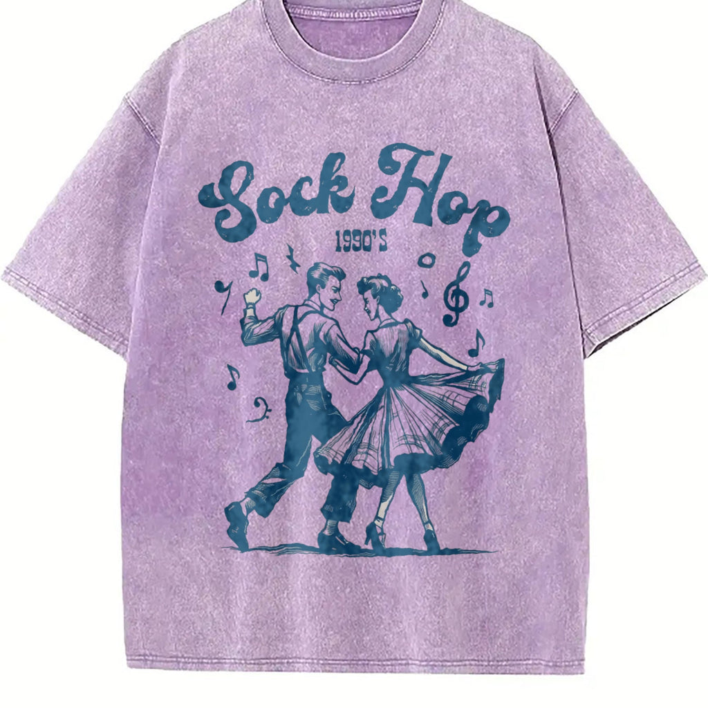 Sock Hop 1950s Dancing Vintage Washed T-Shirt