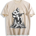Bigfoot Playing Guitar Funny 90s Vintage Washed T-Shirt product image 1