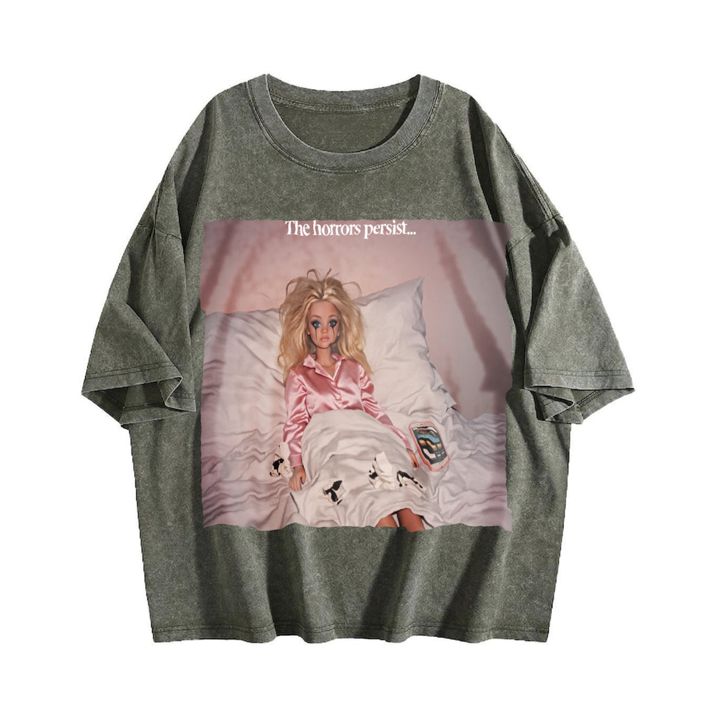 The Horrors Persist Doll Meme Vintage Washed T-Shirt product image 4