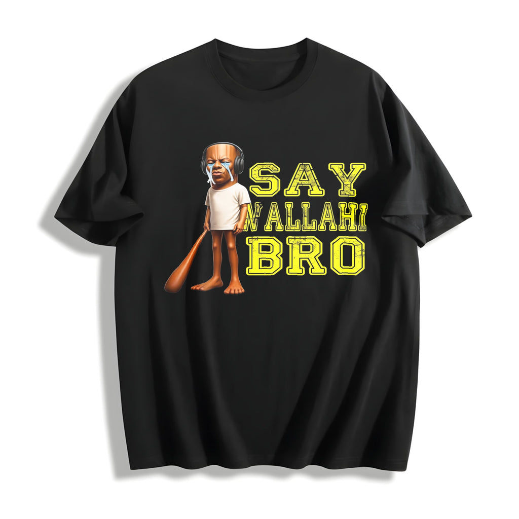 100 Funny Tung Speed Brainrot Say Wallahi Bro Meme Cotton product image 1
