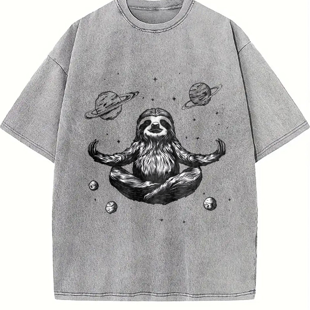 Funny Sloth In A Zen Meditation Vintage Washed T-Shirt product image 5