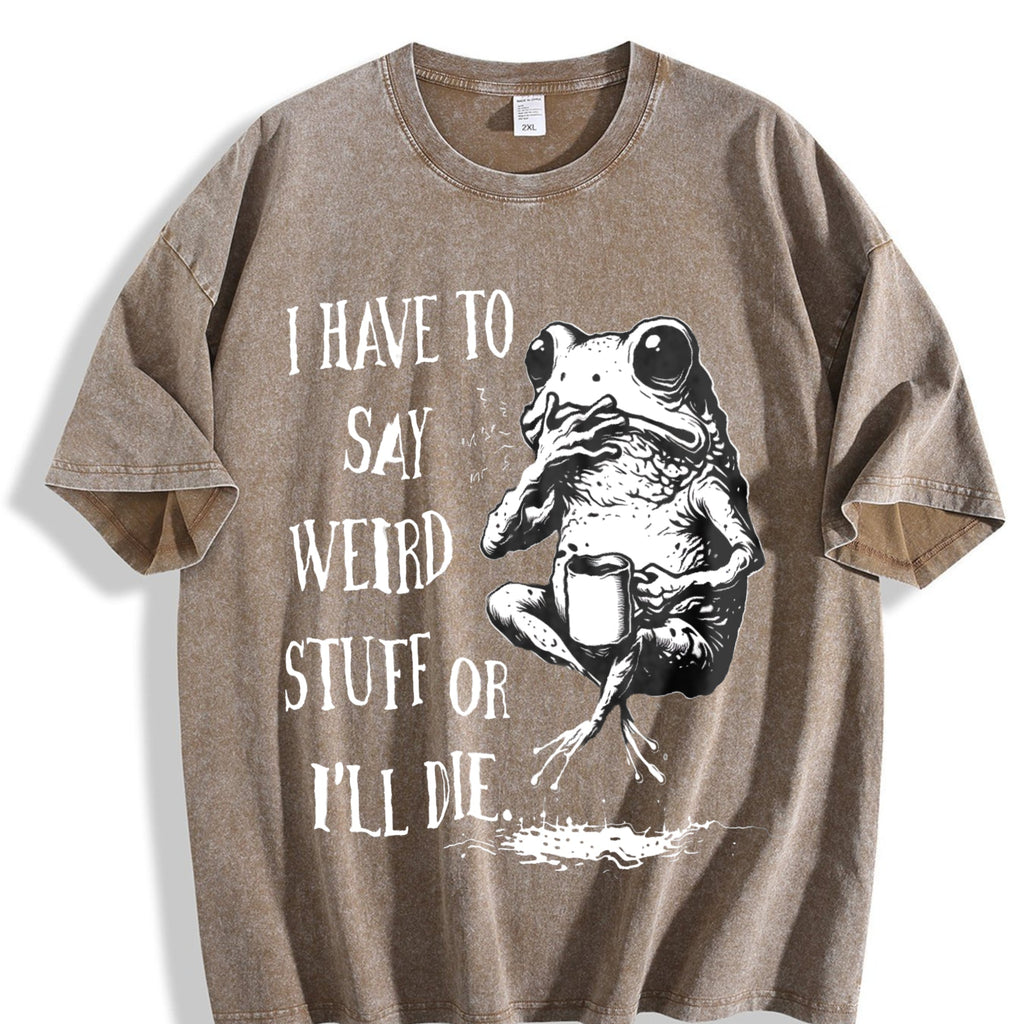 I Have To Say Weird Stuff Or I'll Die Frog Y2K Boxy Vintage product image 3