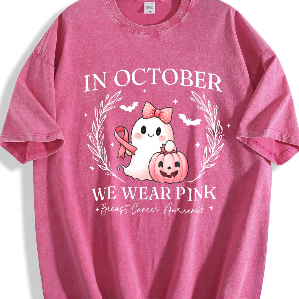 In October We Pink Ghost Vintage Washed T-Shirt product image 7