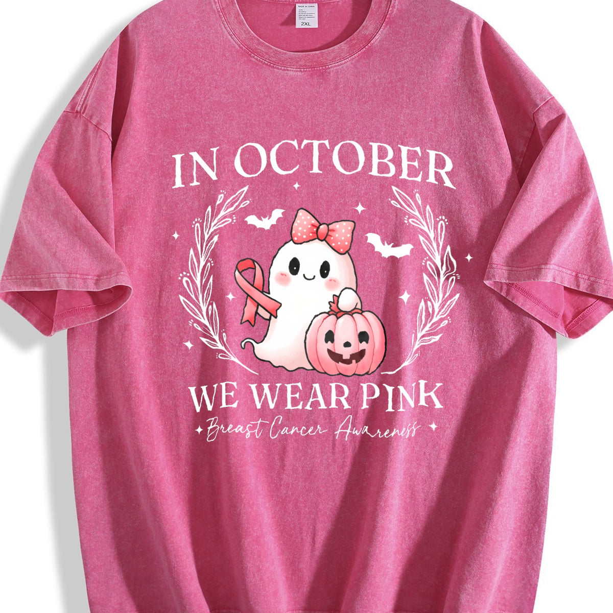 In October We Pink Ghost Vintage Washed T-Shirt product image 7