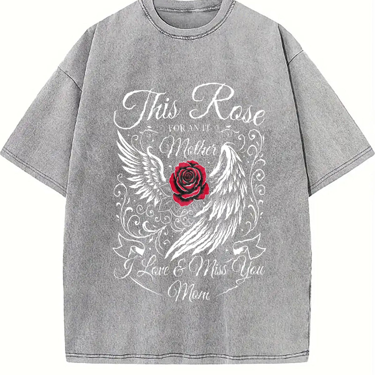 Sun-faded With Ornate White Wings And Red Rose Vintage product image 5