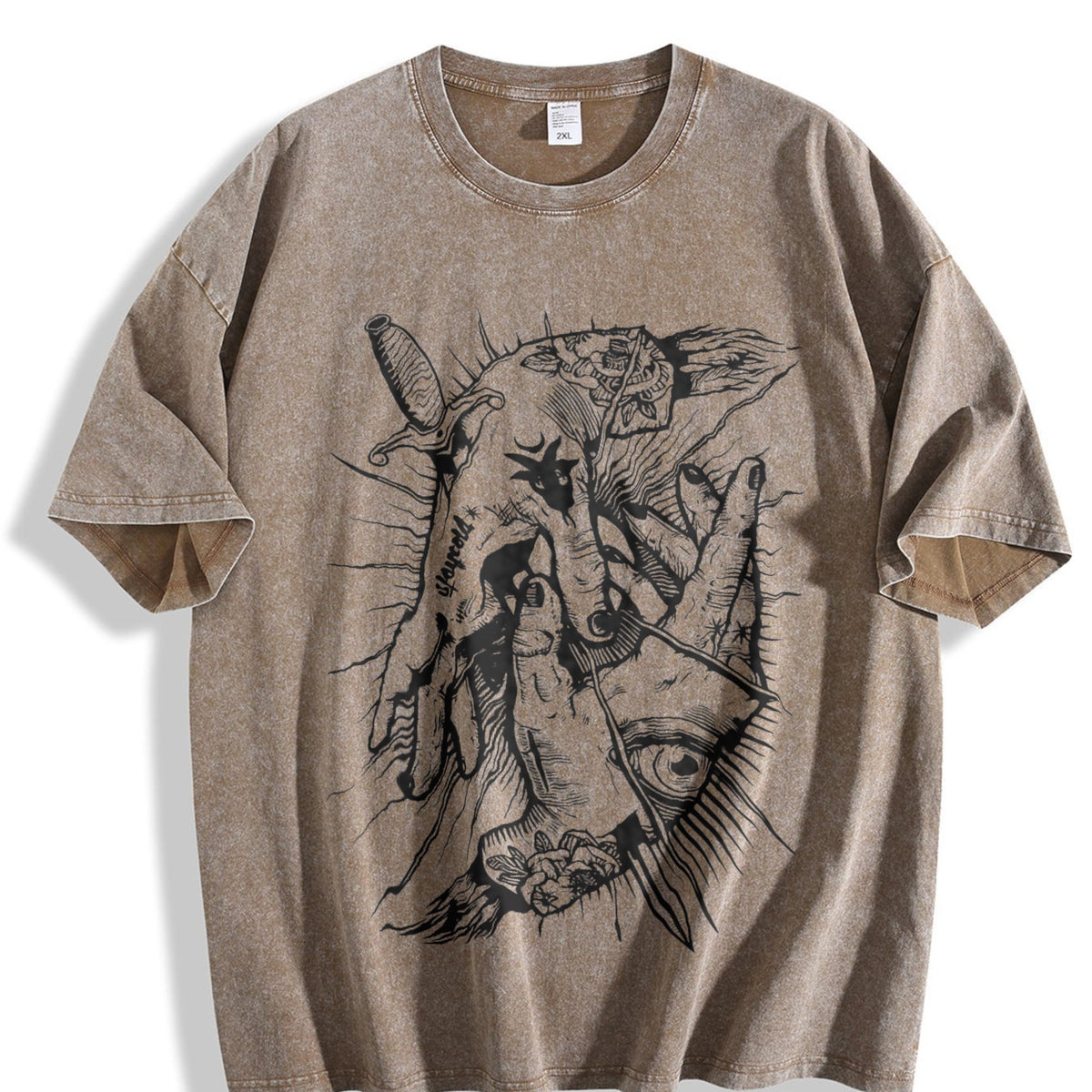 Occult Hands Eye Vintage Washed T-Shirt product image 3