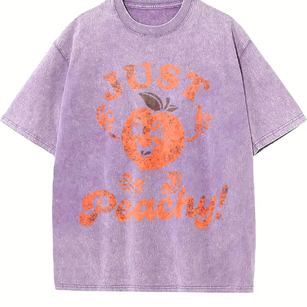 Funny Just Peachy Sarcastic For Ladies Cute Vintage Washed product image 6