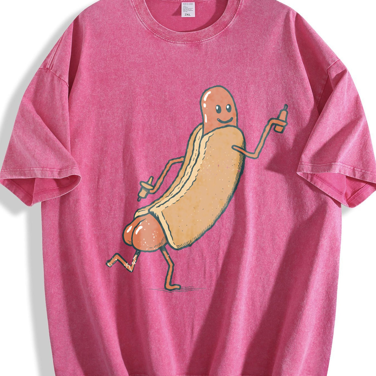 Funny Hotdog : Cute Vintage Washed T-Shirt product image 7