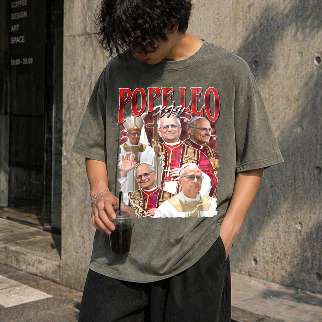 Pope Leo Xiv First American Vintage Washed T-Shirt product image 4
