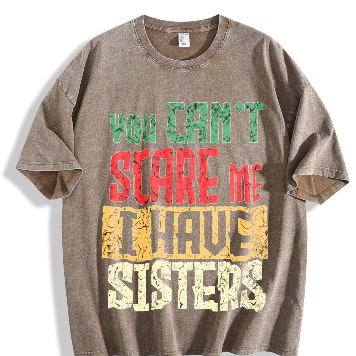 You Can't Scare Me I Have Two Sisters Vintage Washed T-Shirt product image 3