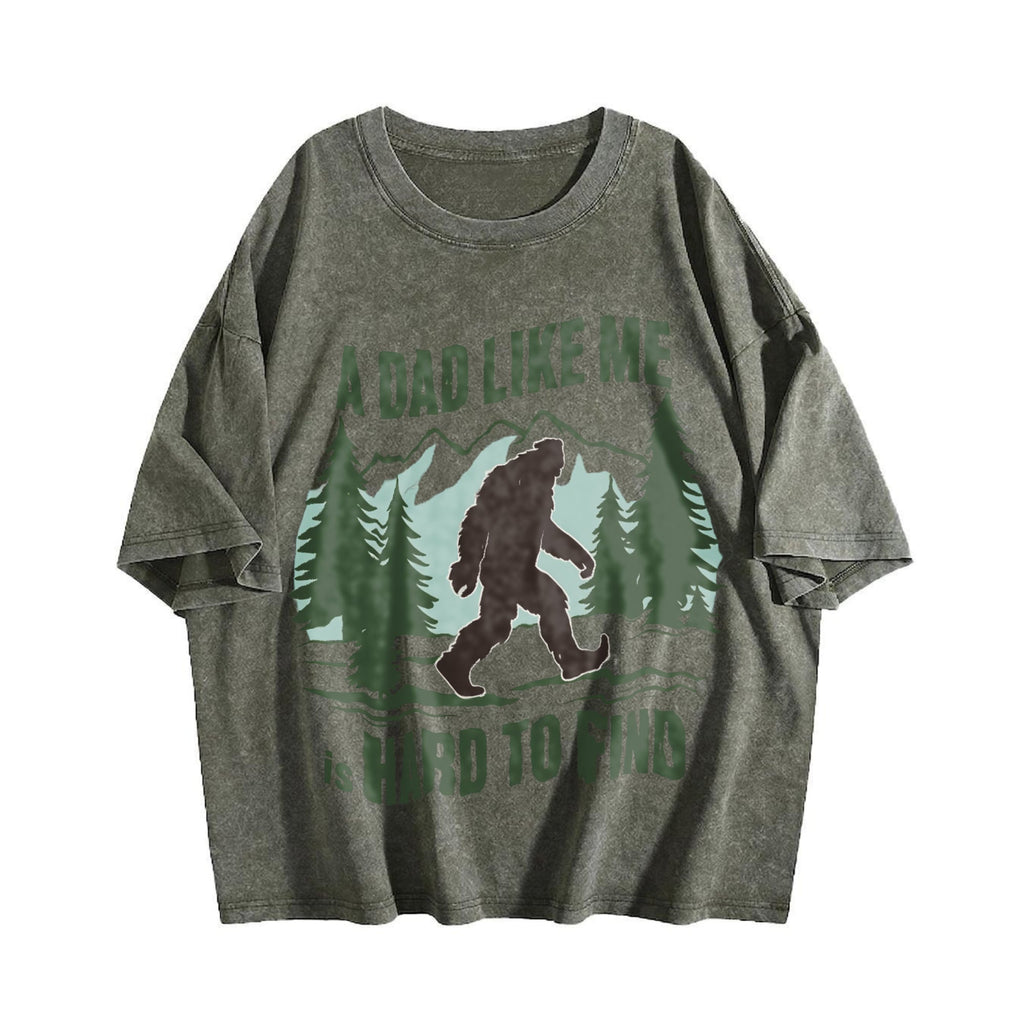 Funny Bigfoot Dad Vintage Washed T-Shirt product image 4