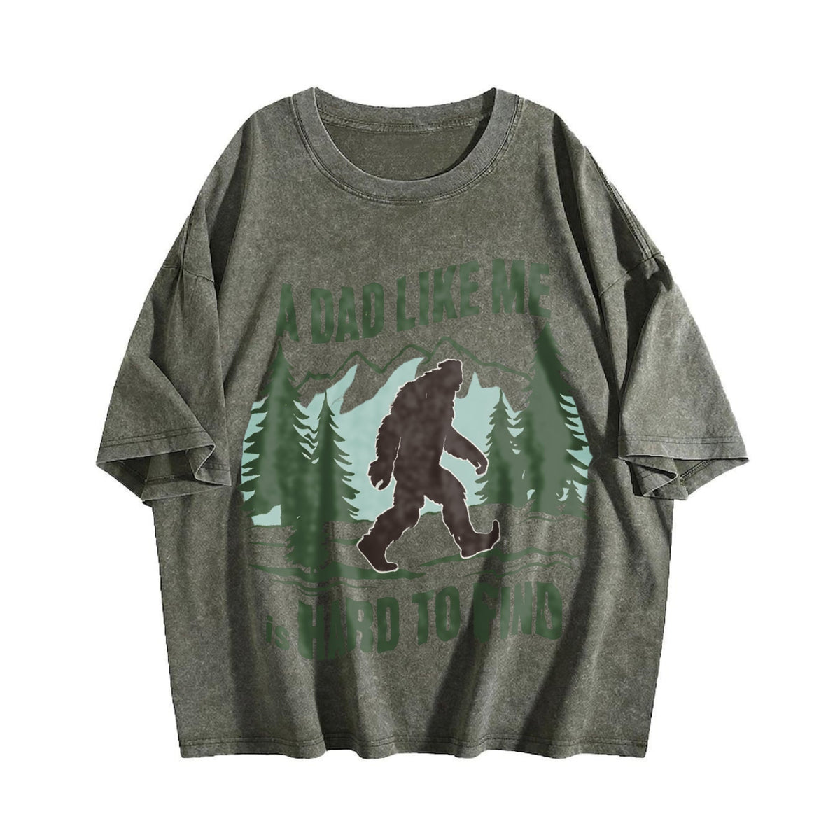 Funny Bigfoot Dad Vintage Washed T-Shirt product image 4