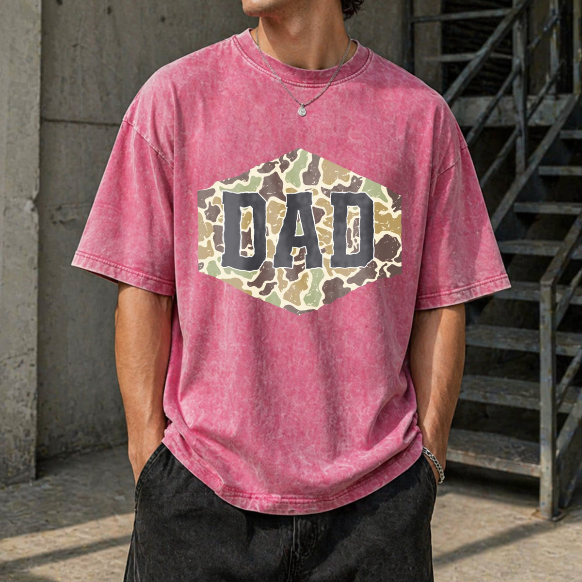 Camouflage Dad Vintage Washed T-Shirt product image 14