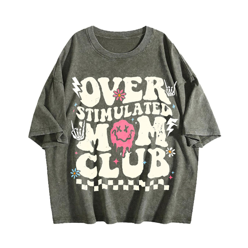 Overstimulated Mom Club Vintage Washed T-Shirt product image 4