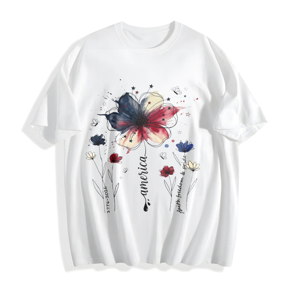 American Floral Cotton T-Shirt product image 2