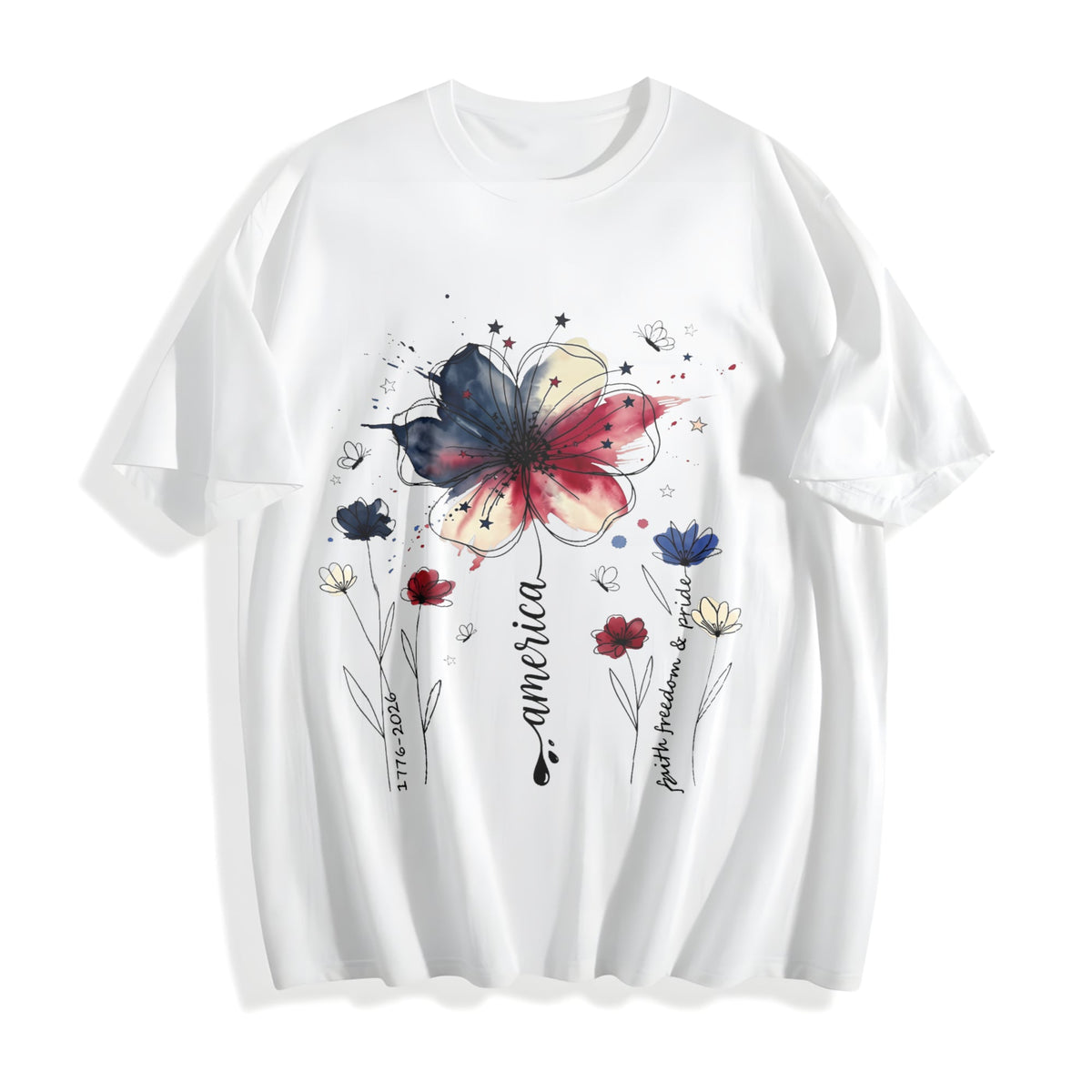 American Floral Cotton T-Shirt product image 2