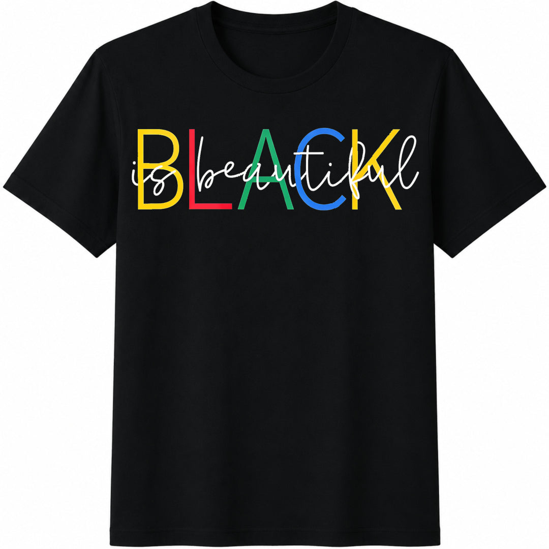 Colorful Black Beauty Letter Cotton T-Shirt product image 1
