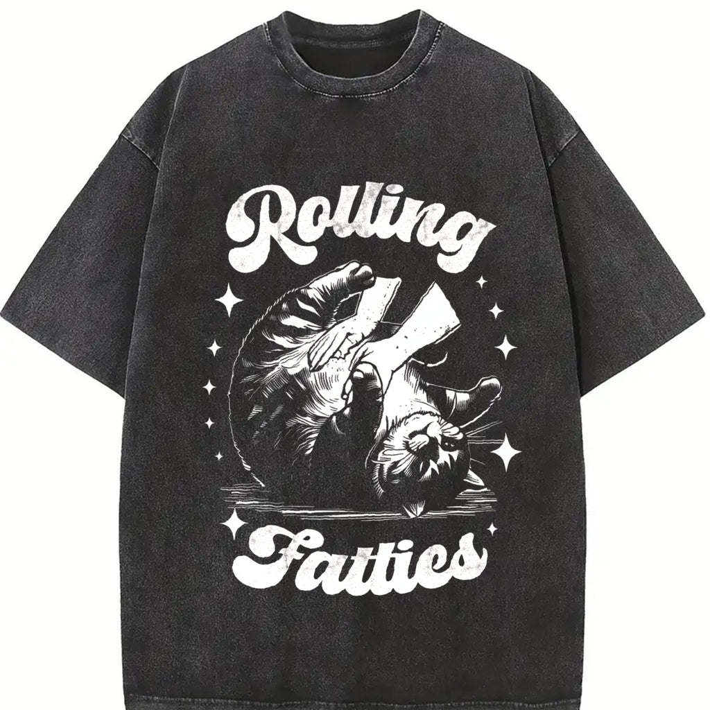 Funny Rolling Fatties 90s Vintage Washed T-Shirt product image 2