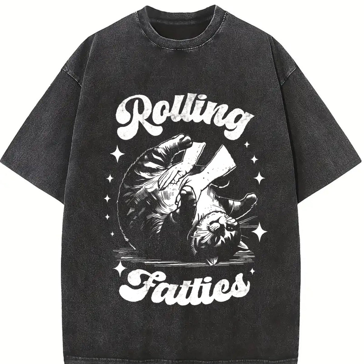 Funny Rolling Fatties 90s Vintage Washed T-Shirt product image 2