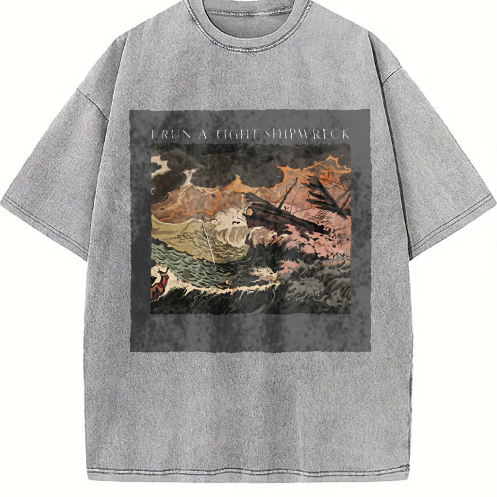 I Run a Tight Shipwreck Vintage Washed T-Shirt product image 5