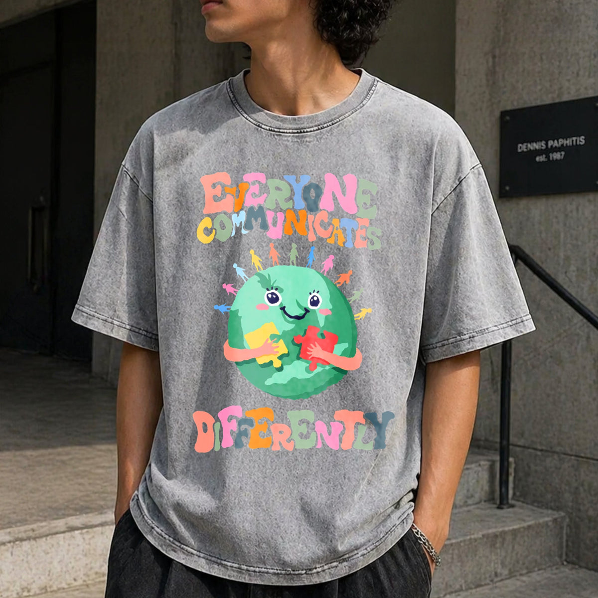Everyone Communicates Differently Vintage Washed T-Shirt product image 12