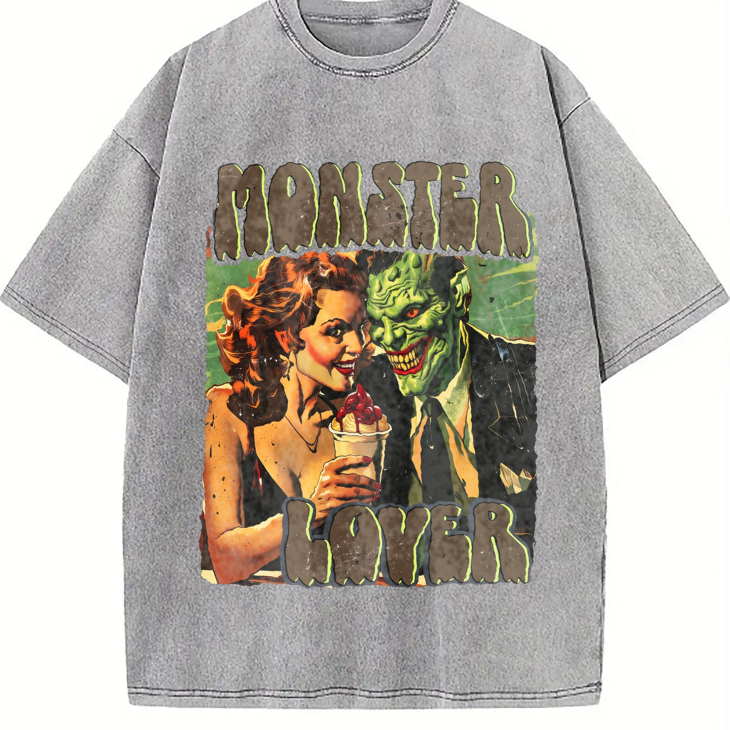 Funny Monster Lover 90s Vintage Washed T-Shirt product image 5
