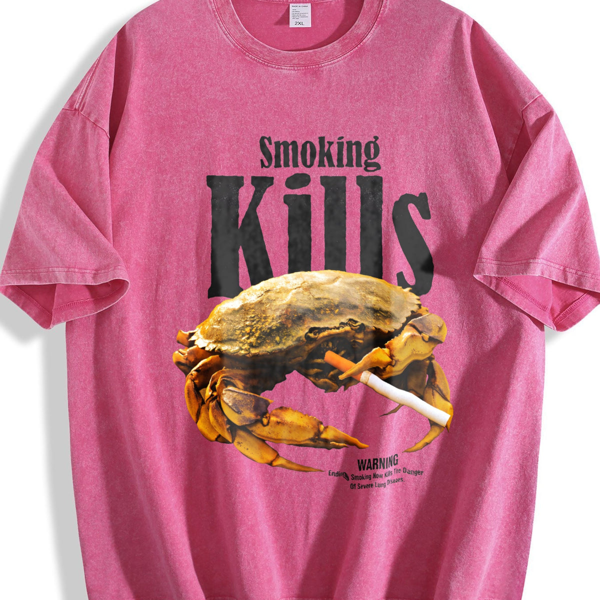Smoking Kills Crab Vintage Washed T-Shirt product image 7