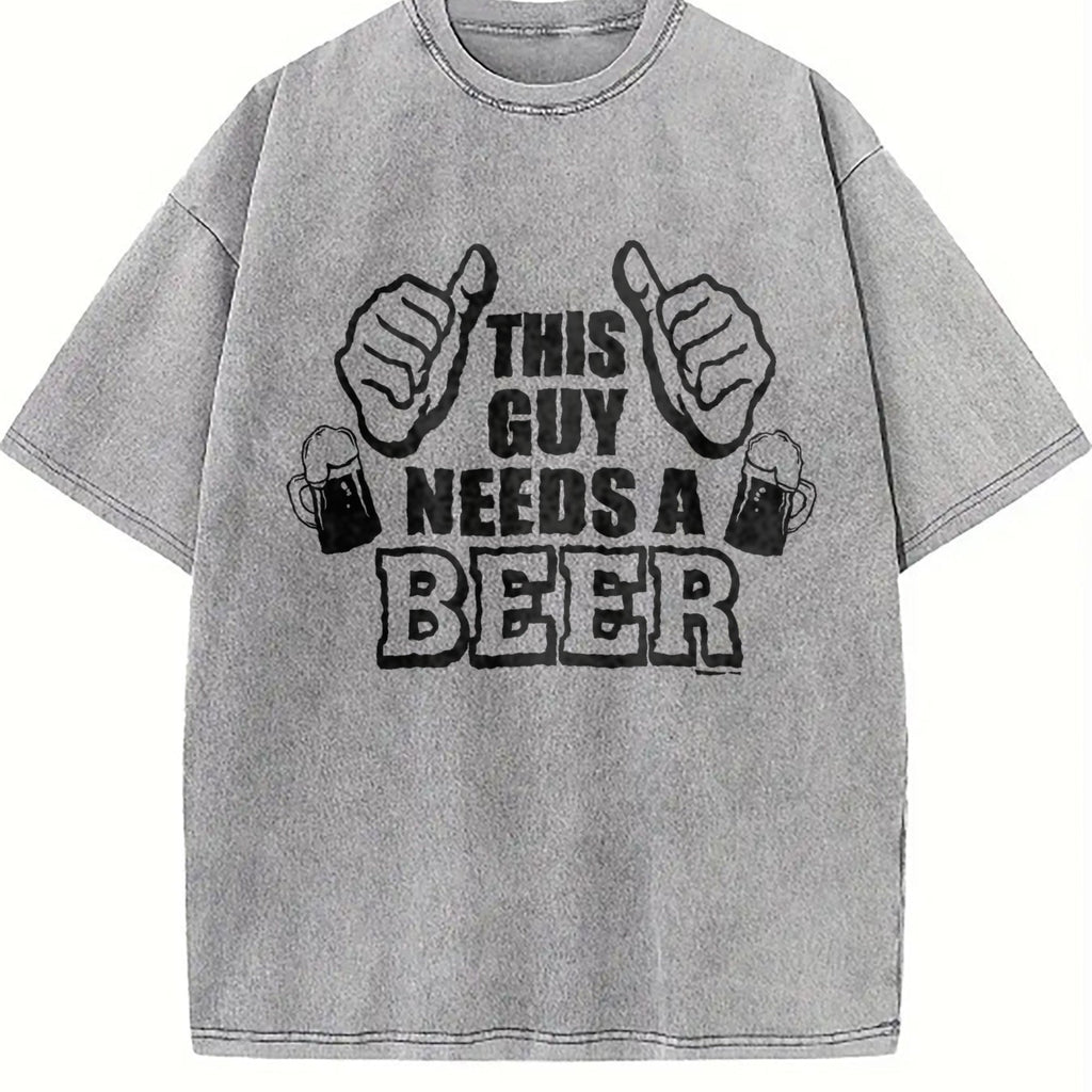 This Guy Needs A Beer Vintage Washed T-Shirt product image 5