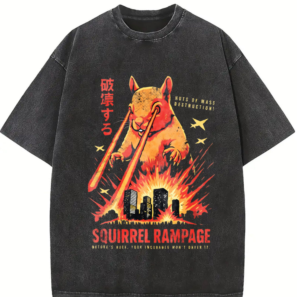 Squirrel Rampage : Horror Movie Vintage Washed T-Shirt product image 2