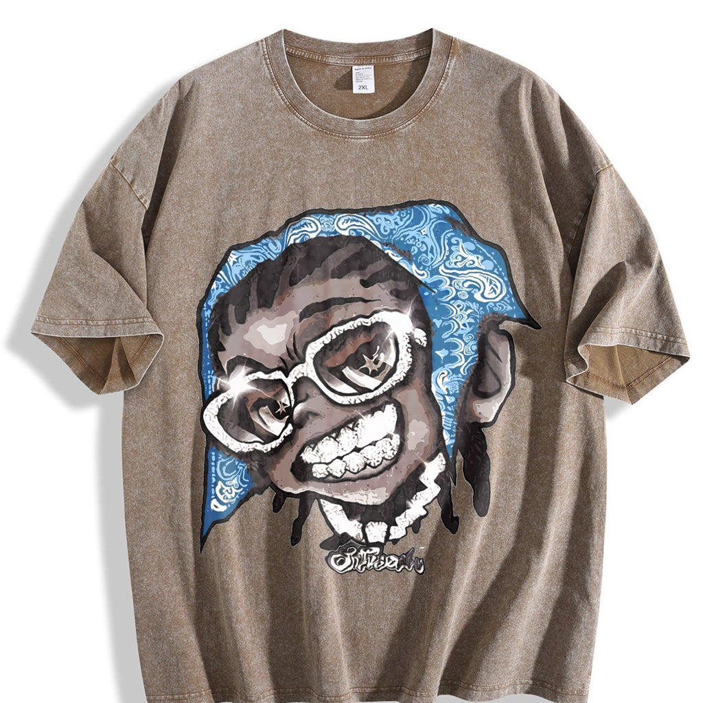 Hip Hop Cartoon Character Vintage Washed T-Shirt product image 3