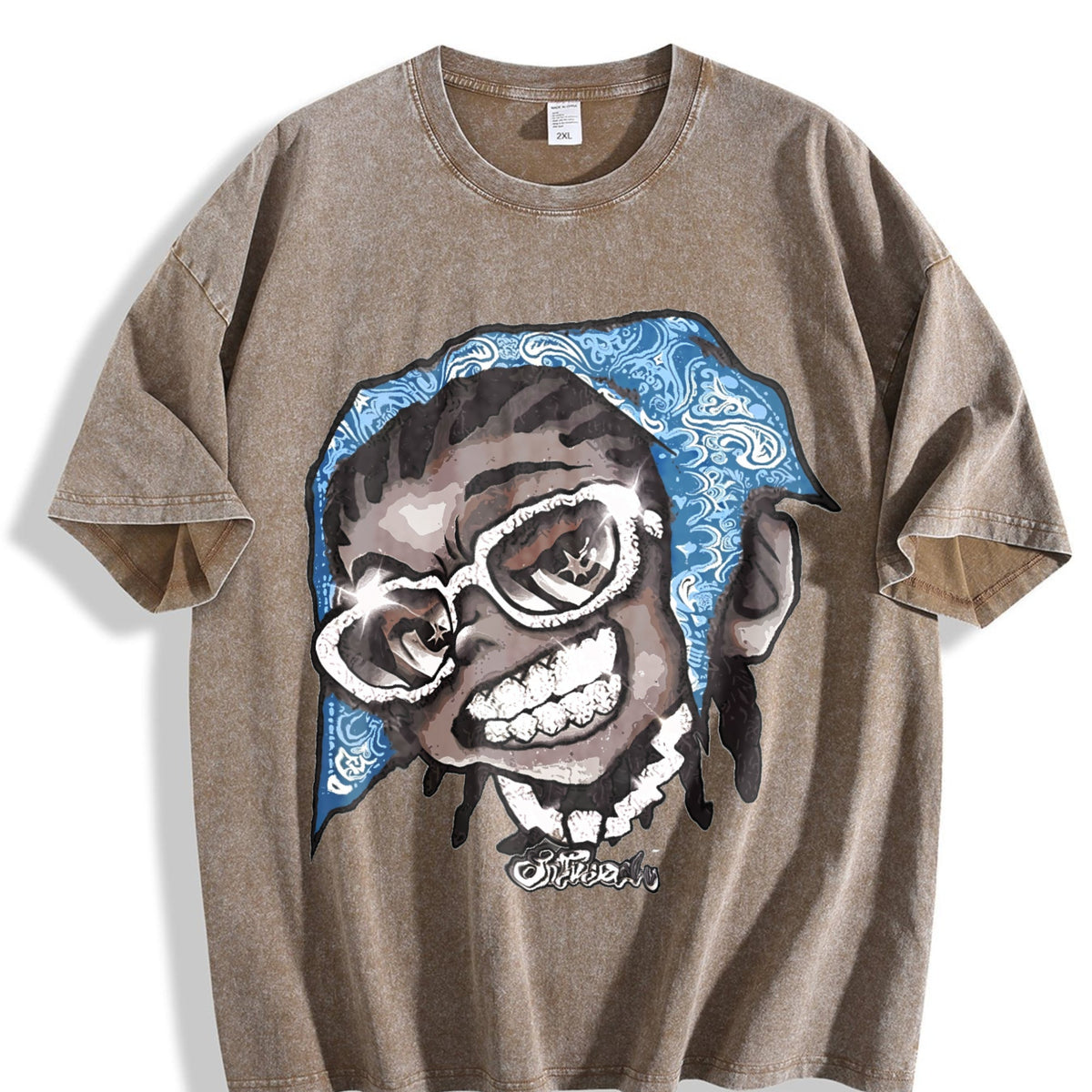 Hip Hop Cartoon Character Vintage Washed T-Shirt product image 3