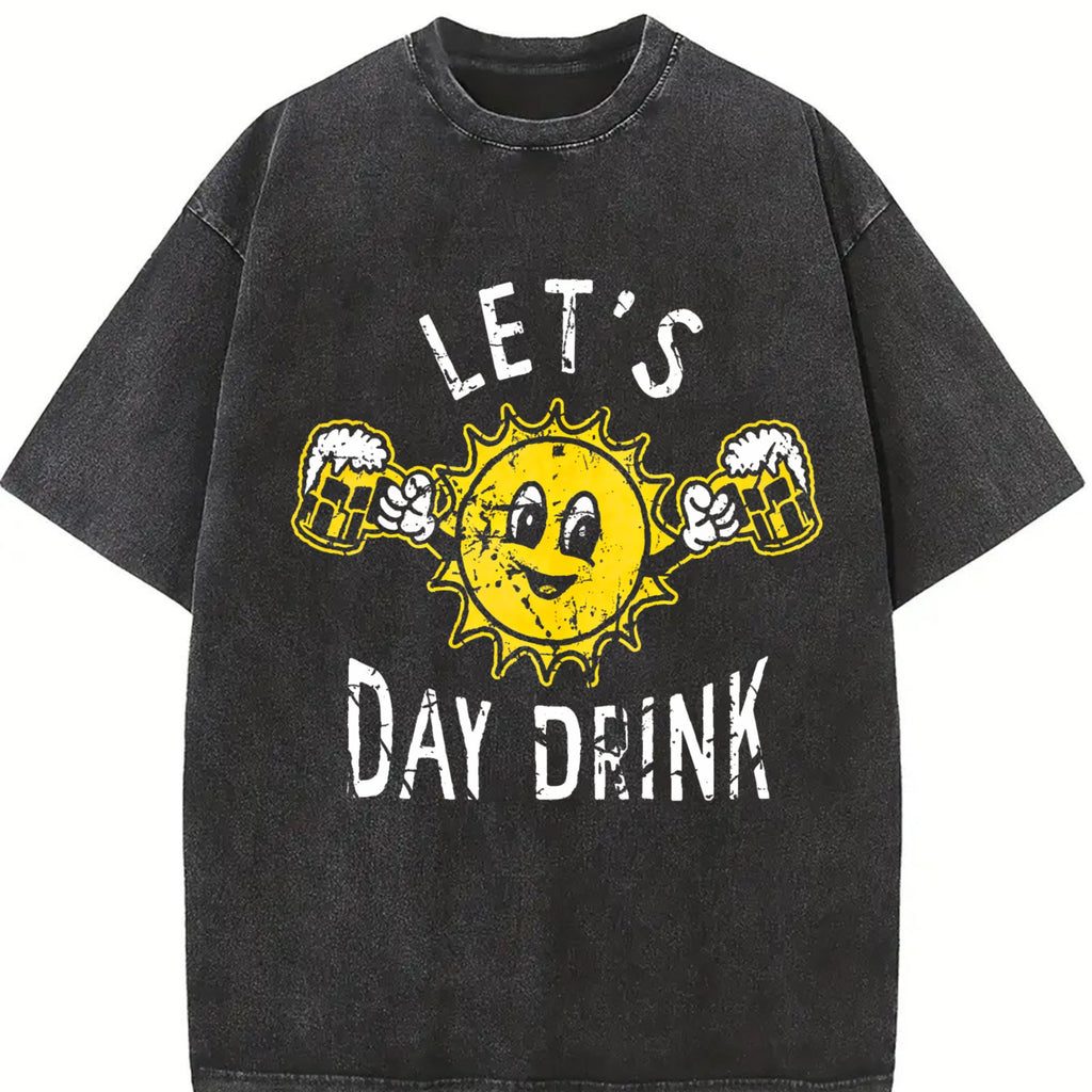 Lets Day Drink Funny Drunken Sunny Booze Drinking Vintage product image 2