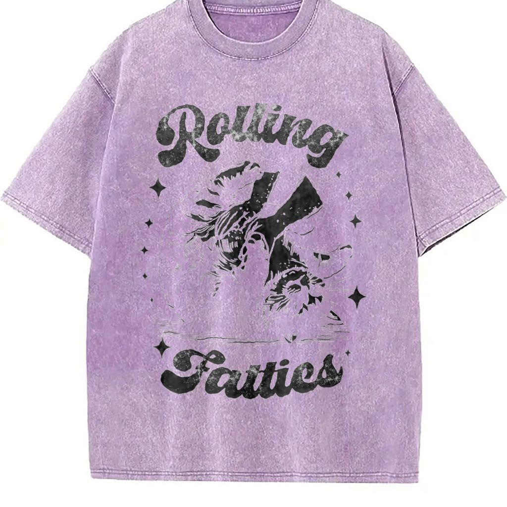 Funny Rolling Fatties 90s Vintage Washed T-Shirt product image 6