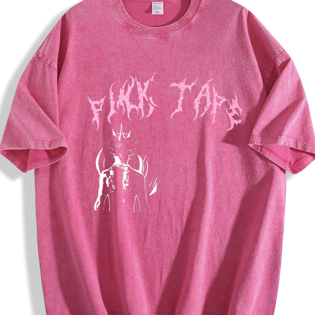 Pink Tape Gothic Letter & Demon Drawstring Shorts Vintage product image 7