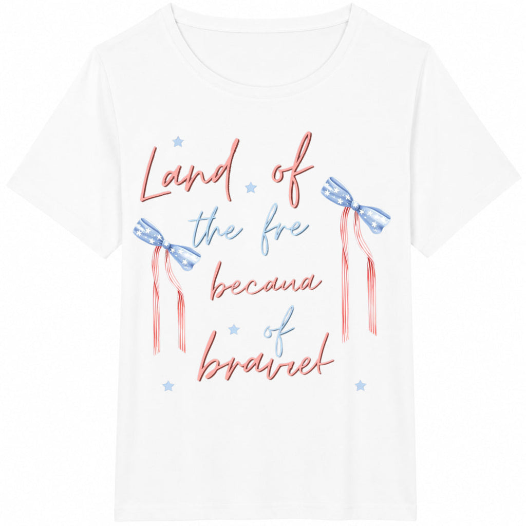 Land Of The Free Because Of Brave Cotton T-Shirt product image 2