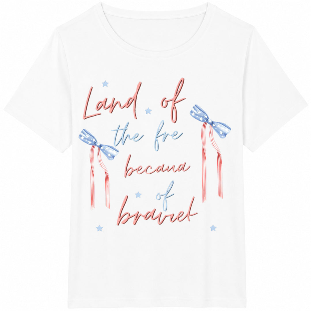 Land Of The Free Because Of Brave Cotton T-Shirt product image 2