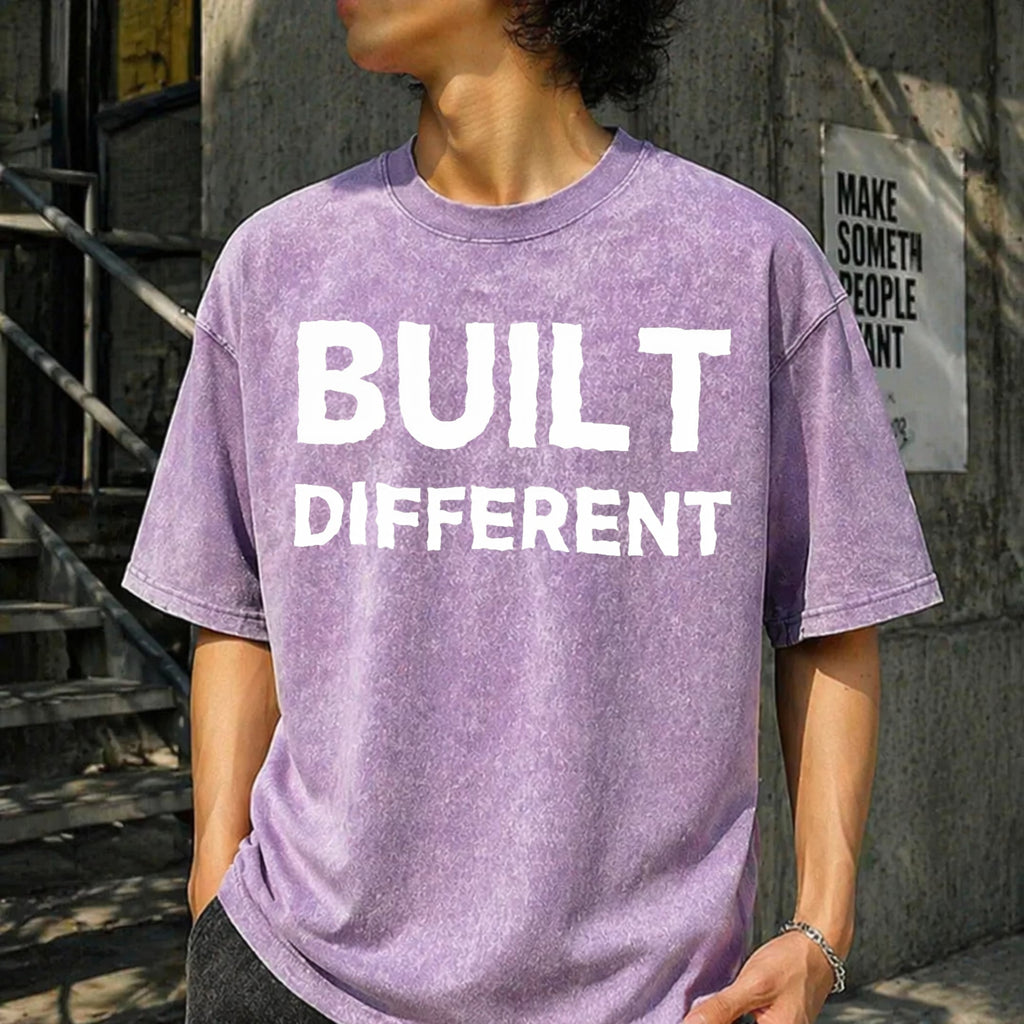 Wyc - With Built Different Slogan Vintage Washed T-Shirt product image 6