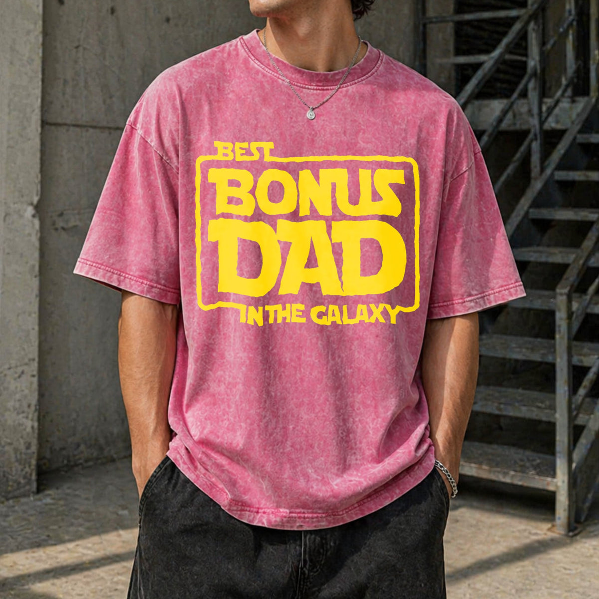 Best Bonus Dad In The Galaxy Vintage Washed T-Shirt product image 7
