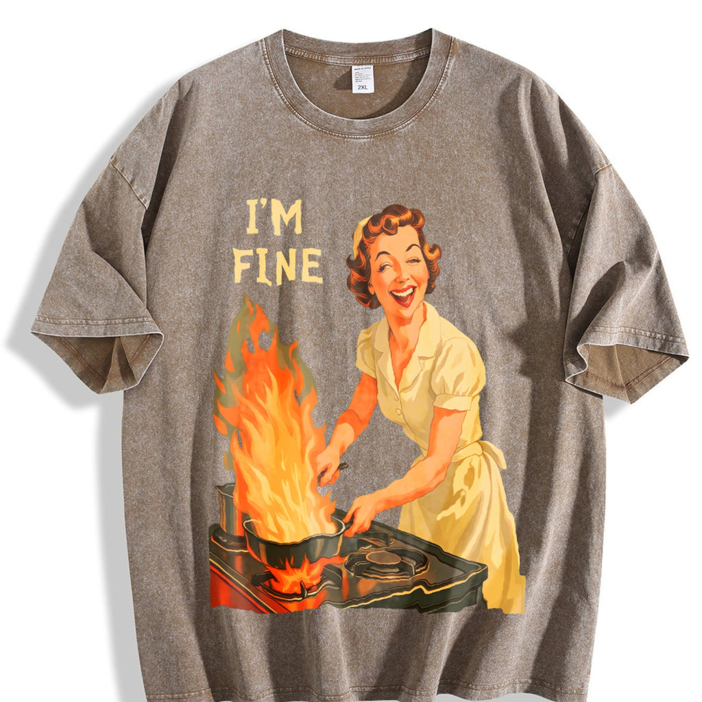 I'm Fine - Funny Housewife - Sarcastic For USA Vintage product image 3