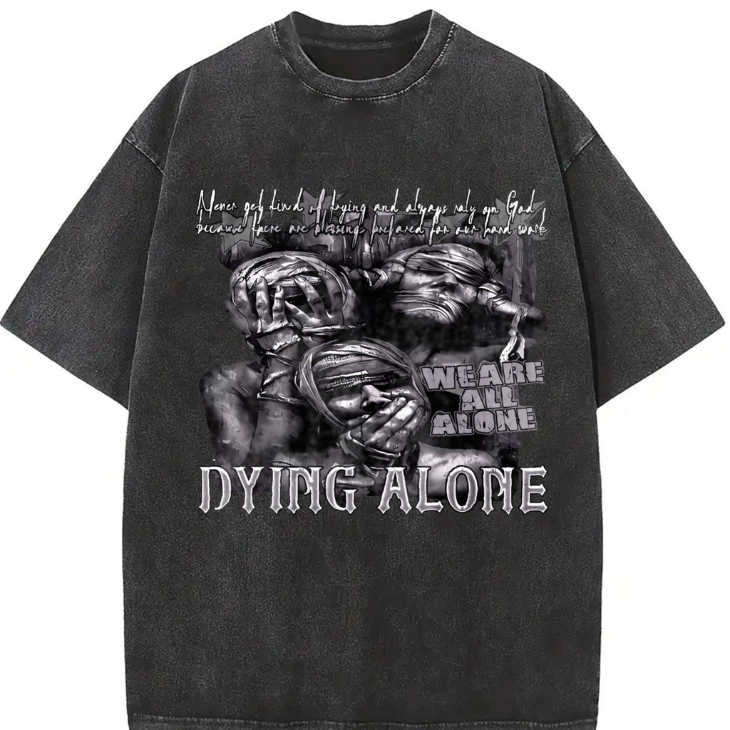 Dying Alone Quote Vintage Washed T-Shirt product image 2