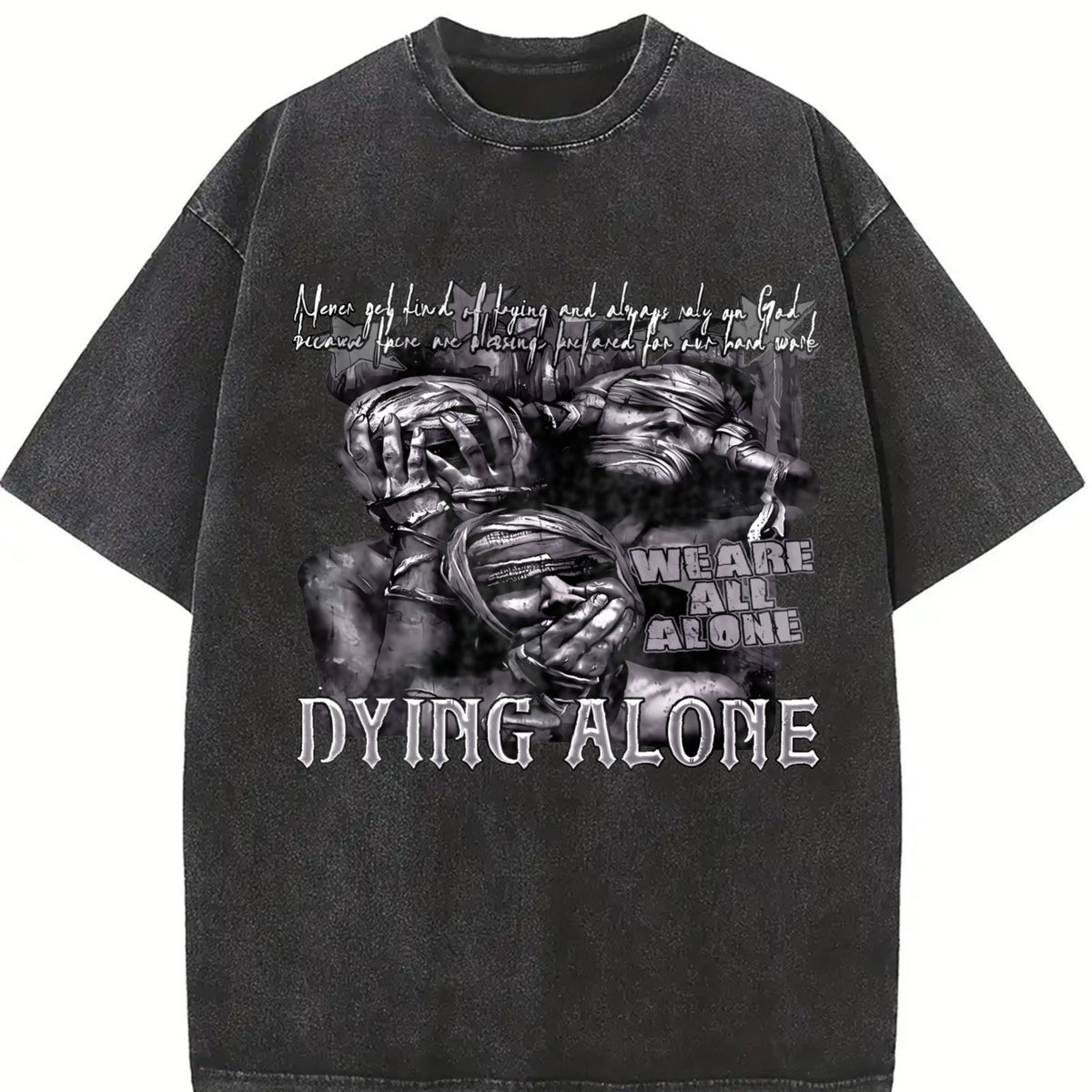 Dying Alone Quote Vintage Washed T-Shirt product image 2